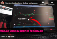 Celular em monitor