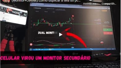 Celular em monitor