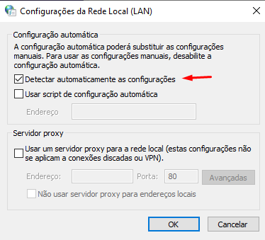 Configuração de proxy