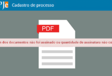 PJE Office algum dos documentos não foi assinado ou quantidade de assinatura não confere!