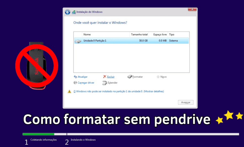 Como formatar PC sem pendrive