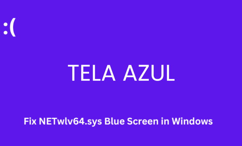 tela azul NETwlv64.sys