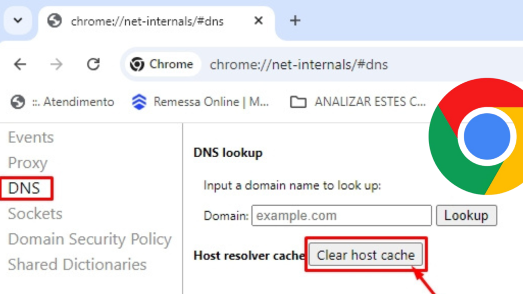 Como limpar o cache DNS no Chrome