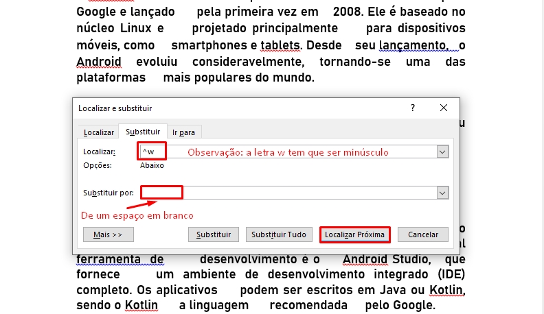 Localizar e substituir (Word)