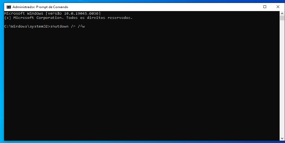 iniciar a BIOS usando o comando CMD
